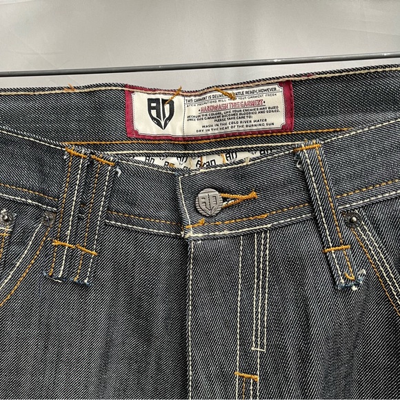 Artful Dodger size 34 - Raw Denim heavy indigo - baggy Y2K skateboard streetwear - Picture 3 of 10